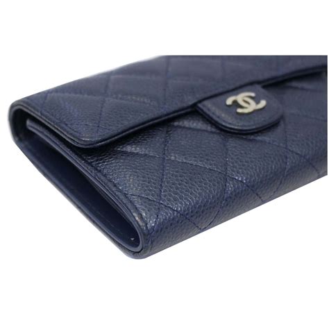 chanel wallet leather long blue|chanel wallet vintage.